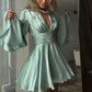 Women's Solid Color Long Sleeve Dress