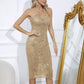 New Party See-through Sequin Dress Sling Slim Hip Skirt