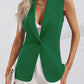 Cardigan Single Button Jacket Sleeveless Round Neck