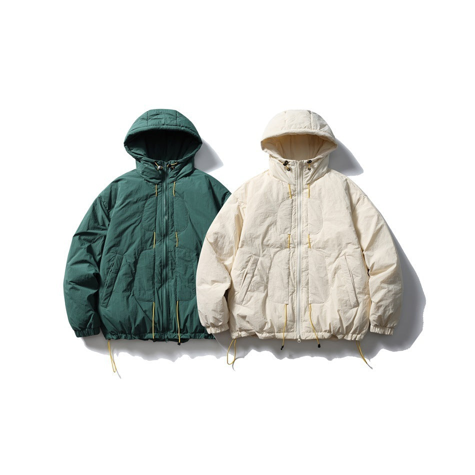 Outdoor White Duck Hooded Jacket Loose Down Jacket