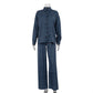 Printed Long Sleeve Lapel Shirt Drooping Wide-leg Pants Fashion Two-piece Suit