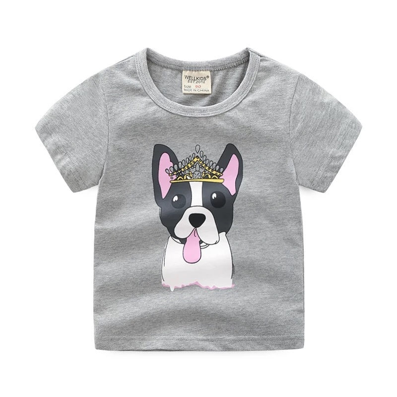 T-shirt d'été imprimé dessin animé pour enfants