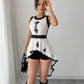Irregular Contrast Color Vest Dovetail Sleeveless Pullover Top Women's Clothing