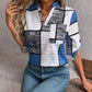 V-neck Printed 34 Sleeves Shirt