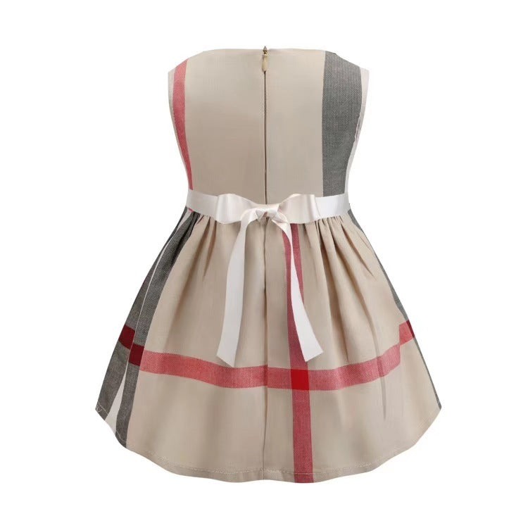 Robe d'été sans manches à double boutonnage pour enfants
