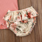 Hanging Multicolor Flying Sleeve Romper  Floral Culottes  Headscarf