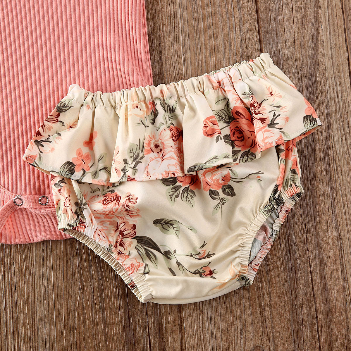 Hanging Multicolor Flying Sleeve Romper  Floral Culottes  Headscarf