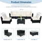 Selling Seven-Piece Sofa Set Table With Sofa Chair Black PE Rattan Outdoor New Design Furniture 7-JH002 Box 3-1-2-3 With White Color Cushion