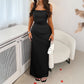 European And American-style Elegant Sophisticated Solid-color Slip Dress Figure-hugging Long Dress Women's Wear