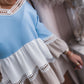 Women's Contrasting Color Flare Sleeve V-Neck Loose Top