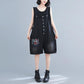 Fat Mm Artistic Style Embroidered Denim Suspenders
