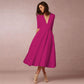Women's Clothing Evening Dress Deep V Mid-sleeve Large Swing Dress