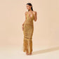 Strap Knit Sexy Hollowed-Out Fringe Maxi Dress