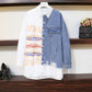 Women's Retro Hong Kong Style Long-sleeved Letter Printing Shirt