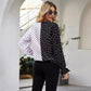 Women's Shirt Autumn Polka Dot Color Matching Printed Long Sleeve Shirt