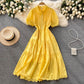 Breasted Slim-fit Mid-length Design Hollow-out First Love Dress