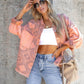 Printed Denim Casual And Versatile Coat