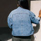 Veste en jean ample avec cordon de serrage pour femme