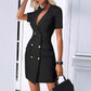 New Solid-color Short-sleeve Blazer-style Fashionable Casual Dress