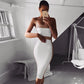 High waist fashion suspender dress
