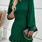 Fashion Women's Clothing Temperament Twisted Waist Solid Color Dress