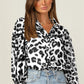 European And American Women's Leopard Print Fashion Casual Shirt Lapel Single Breasted