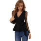 Mesh Sleeves Splicing Series Belt Long Sleeve Slim-fit Top