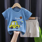 Ensemble t-shirt d'été à manches courtes pour enfant en pur coton