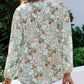 Lantern Sleeve Shirt Women Floral Print Chiffon Shirt
