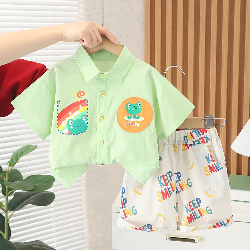 Rainbow Frog Shirt Short Sleeve Men's Treasure Baby Clothes