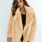 Plush Lapel Woolen Coat Women