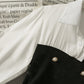 Stitching Double-breasted Waist Shirt