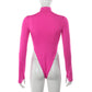 Letter turtleneck slim bodysuit