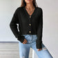 Women's Loose Long Sleeve Knitted Coat Solid Color Breasted Casual