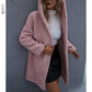 Manteau mi-long à capuche pour femme en agneau