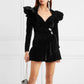 Robe mini trapèze taille haute
