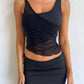 Mesh Stitching Ladies See-through Camisole