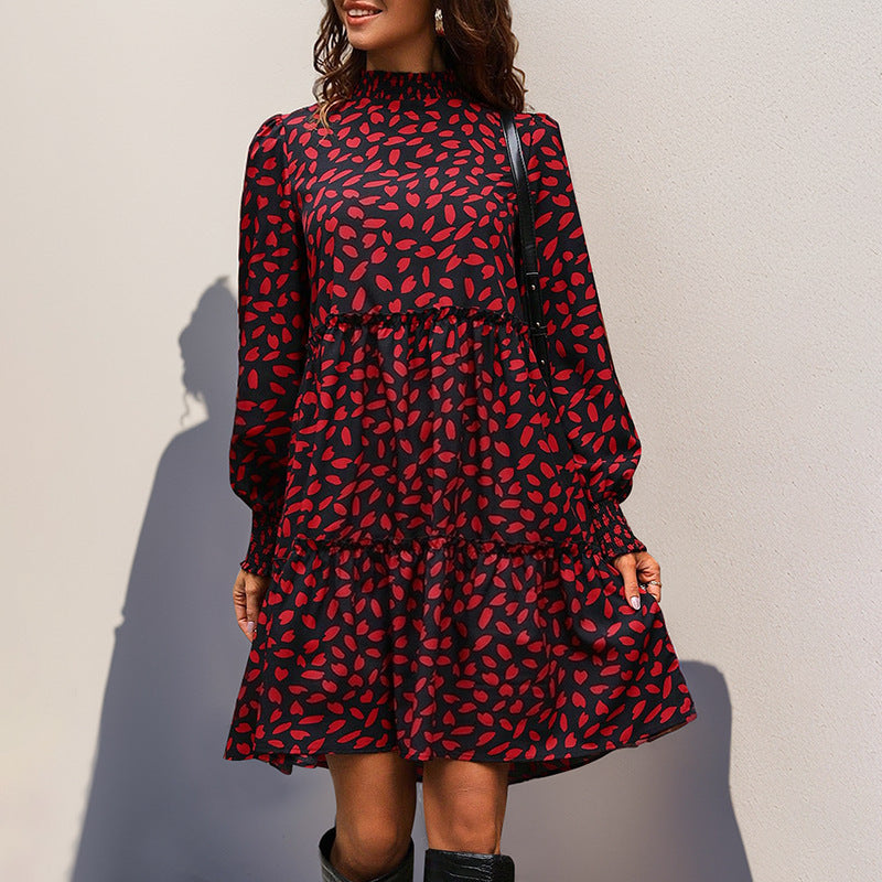 Leopard Print Long Sleeve Dress