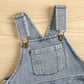 Printed Small Sun Rib Neckline T-shirt Denim Strap