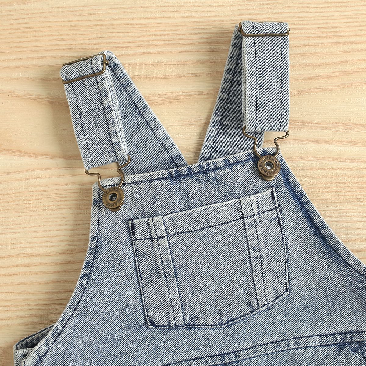 Printed Small Sun Rib Neckline T-shirt Denim Strap