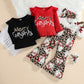 Costume de Noël pour filles de 1 à 5 ans, haut imprimé à rayures