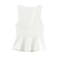 European And American Style Women's Square Collar Sleeveless Top