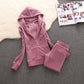 Pure Color Small Feet Plus Size Velvet Women's Casual Suit