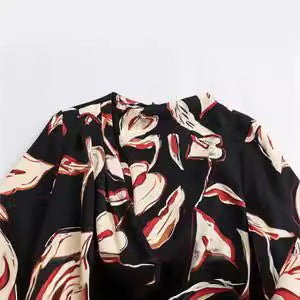 Robe jupe mi-longue à imprimé floral pour femme