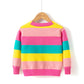 Children's Cotton Sweater Rainbow Striped Cardigan Knitted Coat