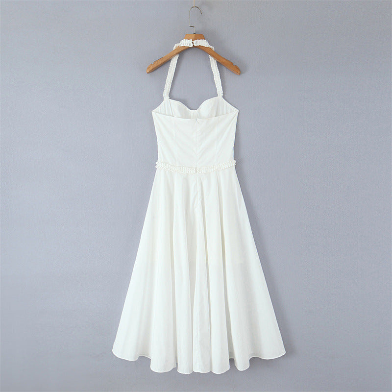 Retro Cotton Mid-length Dress