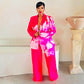Women's Printed Coat Suit Casual Pants Suit