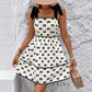Y2K Patchwork Slip Dress With Bow Print