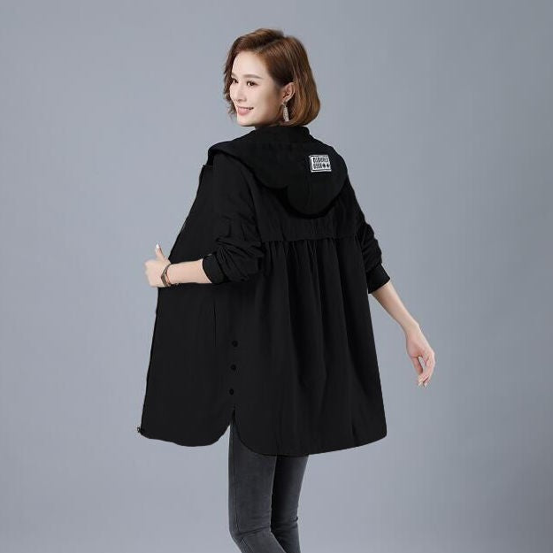 Mid-length Loose Casual Hooded Jacket