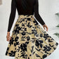 Robe à manches longues et col rond à imprimé floral, coupe ajustée, vêtements pour femmes